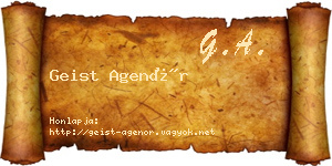 Geist Agenór névjegykártya